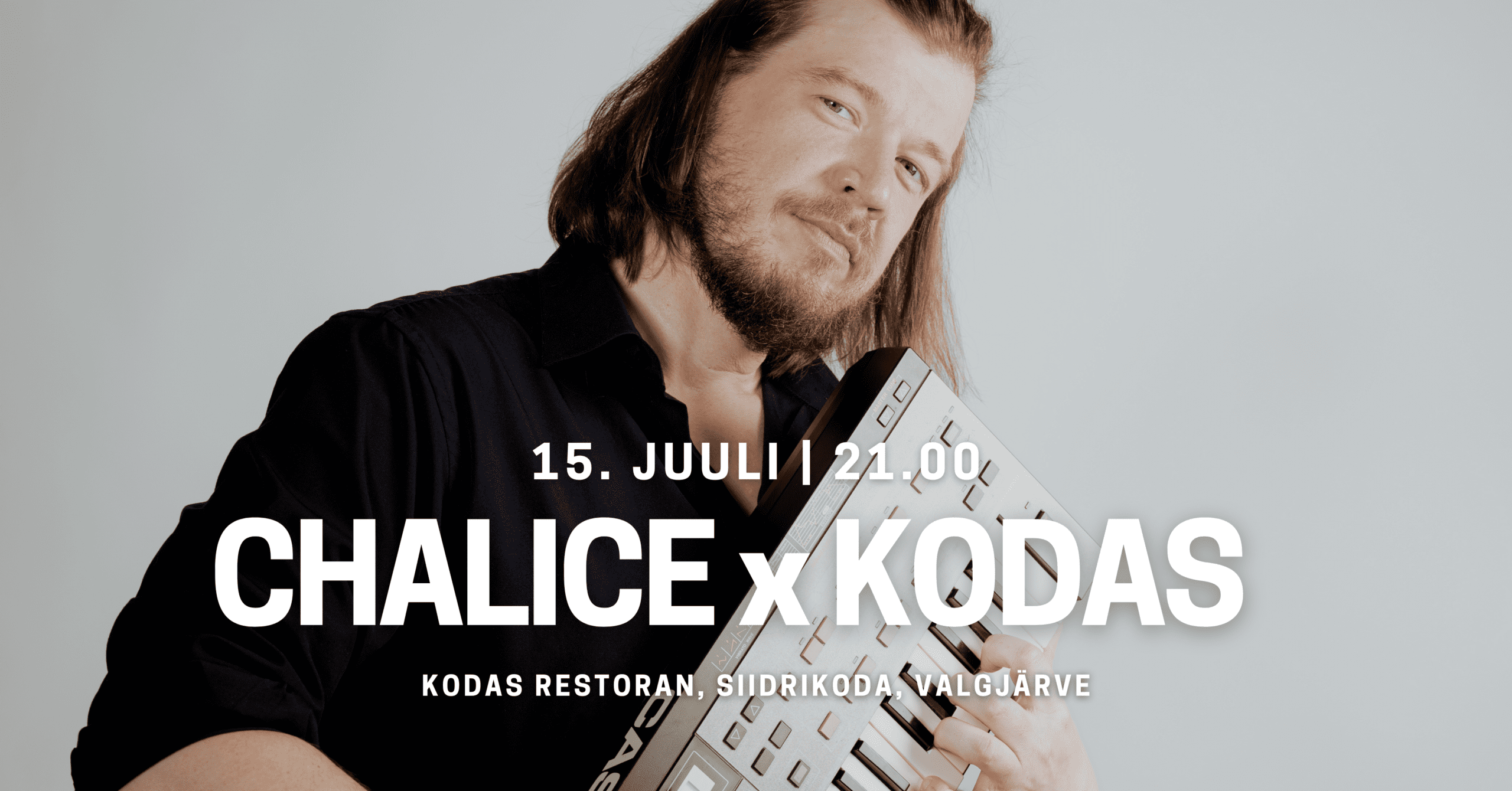 Pildil Chalice ning info kontserti kohta KODAS restoranis 15. juulil.
